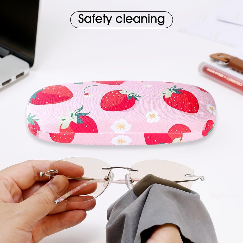 PERFECTSIGHT Store Hard Shell Eyeglasses Case, PU Leather Protective Glasses Case, Cute Eyeglass Case for Women Men Girls - Image 4